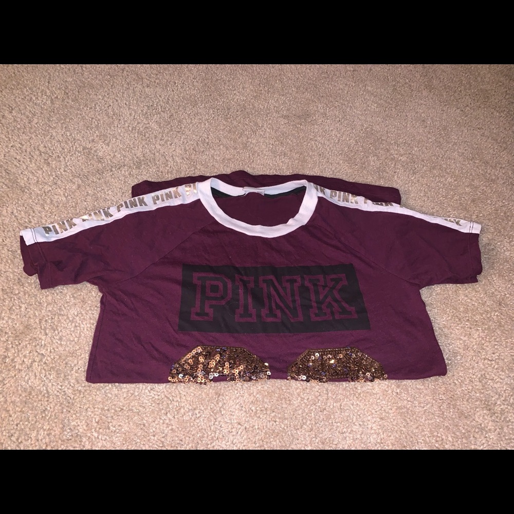 Pink by Victoria secret short sleeve bling top.